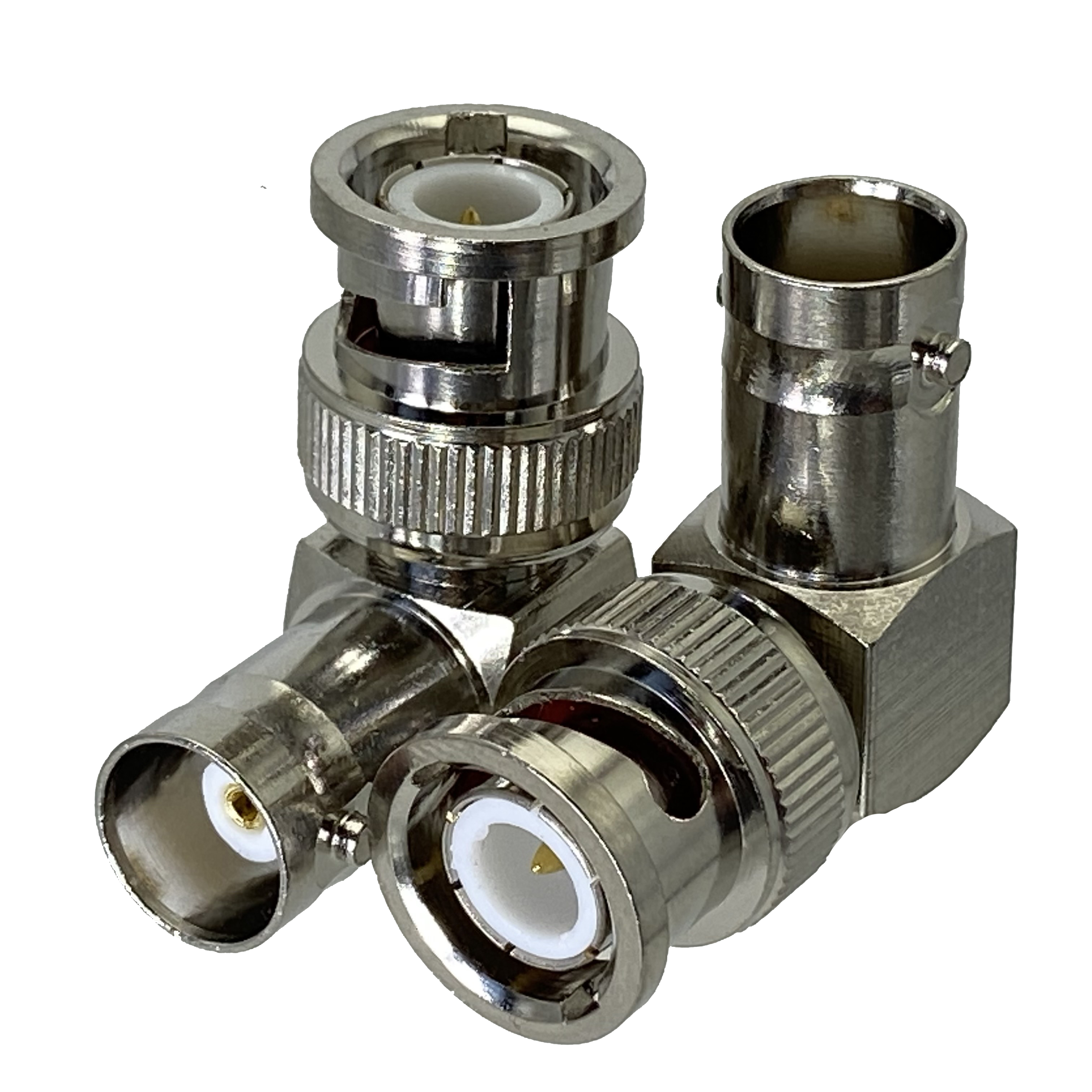 Conector BNC de ángulo recto - Adaptador macho hembra de codo BNC / Conector coaxial de 90 grados/baja y alta frecuencia, 50 ohmios 1 pieza