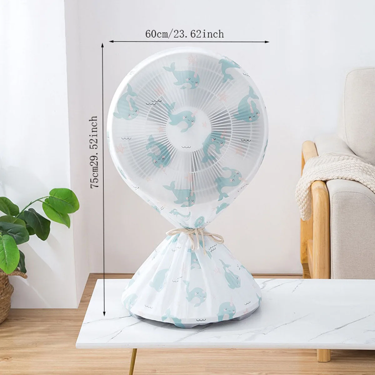 Vloerventilatorhoes Wasbaar Waterdicht Stofdicht Staande Ronde Elektrische Ventilator Beschermhoes Huishoudelijke Universele Opberghoes: Sky Blue