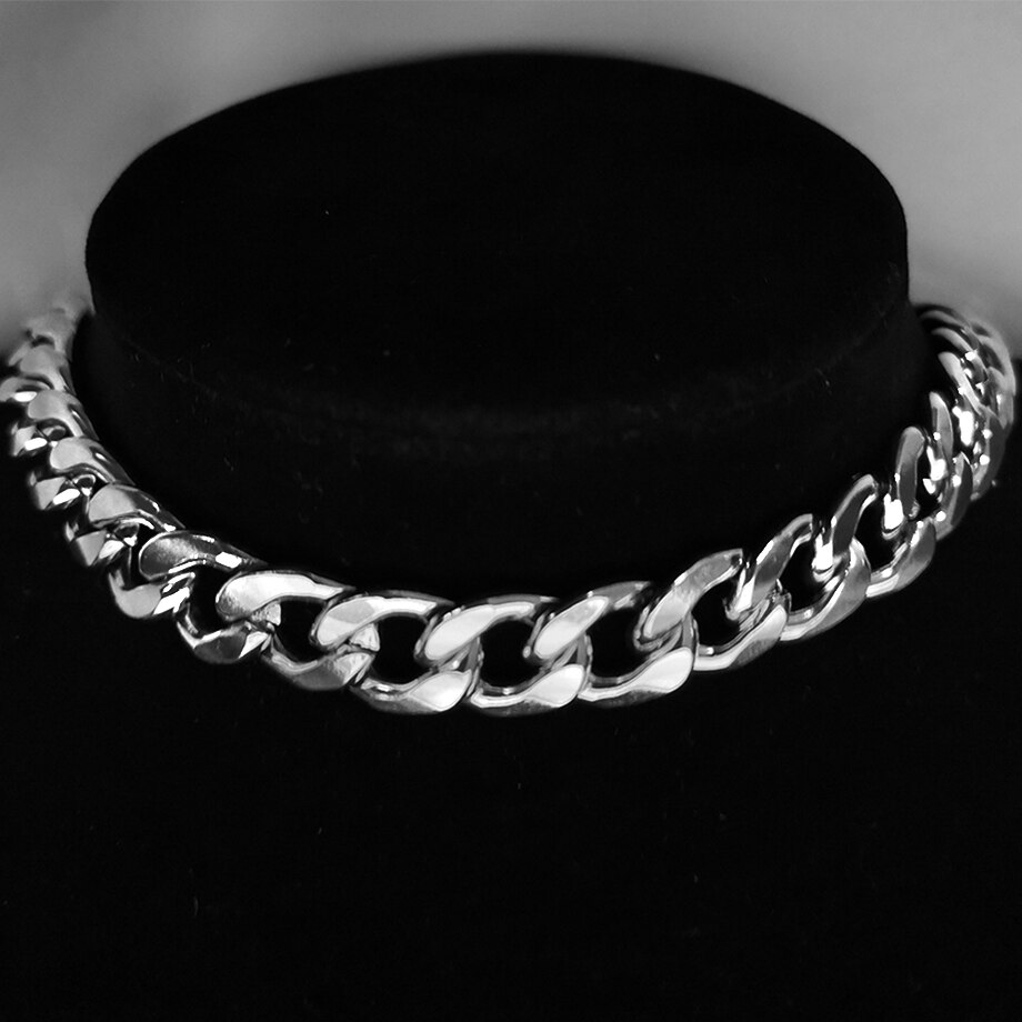 Punk Stainless Steel Choker Necklace For Women Silver Color Short Big Thick Neck Chain Chokers Necklaces Jewelry Neckless