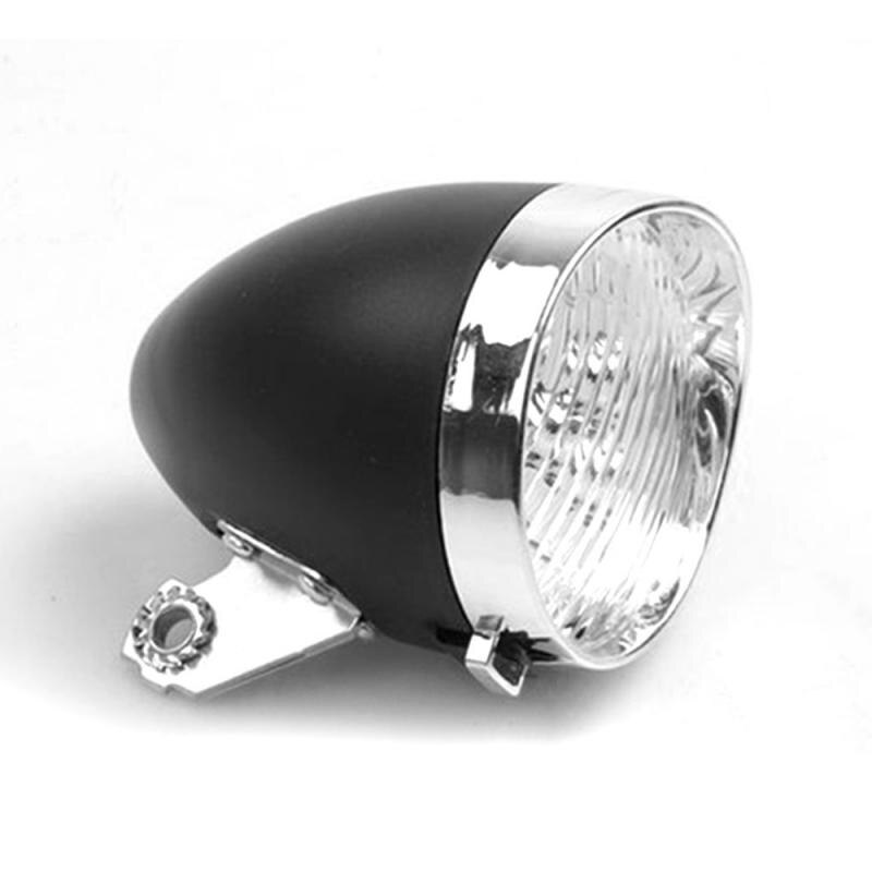 Retro Vintage Style Bike Lights Mental Waterproof 3LED Bicycle Headlight Cycling Front Light Flashlight Bicycle Bike Accessories: black