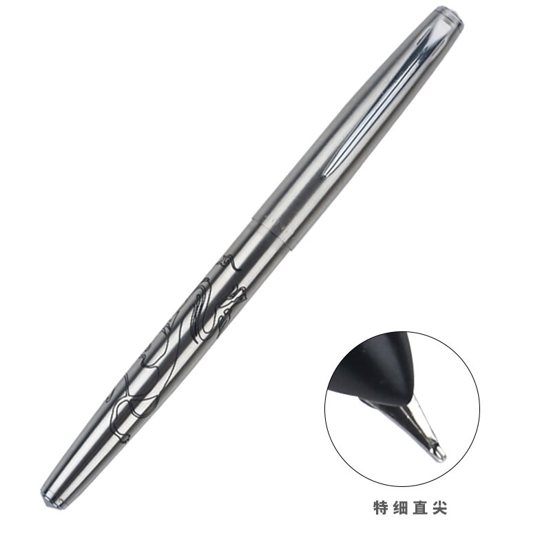Jinhao 911 Financial Tip 0.38mm Extremely Fine Fountain Pen Stainless Steel Classic Body School Office Writing Stationery: carved dragon