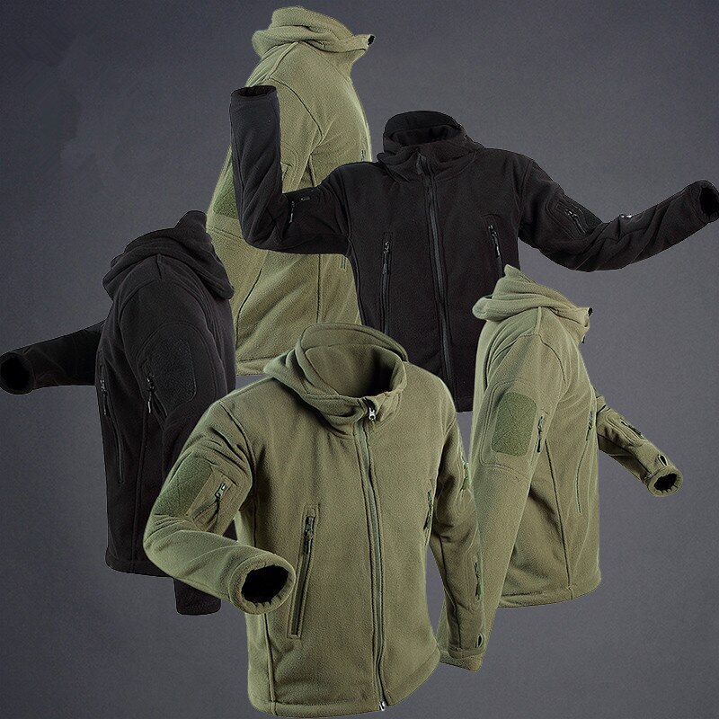 Outdoor warm hiking hunting fleece jacket men women windproof warm-keeping coat sweater windbreaker windcoat Hooded jacket