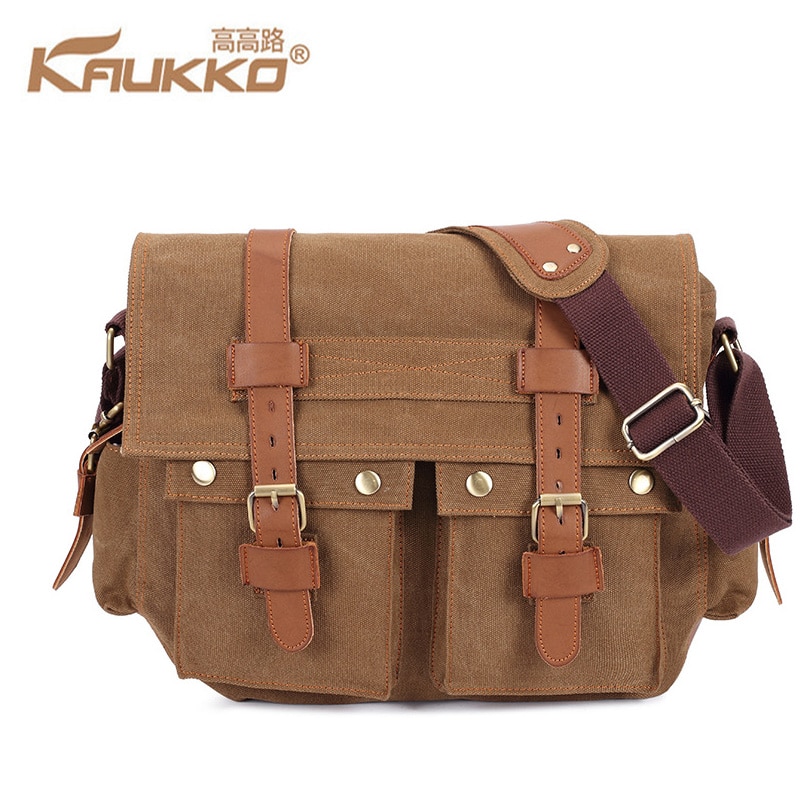 Kucko-Bolso de hombro clásico de lona para hombre, bandolera de mensajero, bolsa de pecho antiarañazos para deportes al aire libre, bolsa de viaje informal