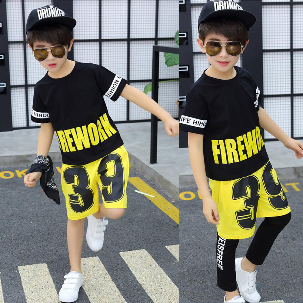 Jungen Mädchen verlieren Baumwolle Ballsaal Moderne Jazz Hüfte hüpfen tanzen Wettbewerb Kostüm freundlicher Tanzen Kleidung T-Shirt Spitzen Hosen