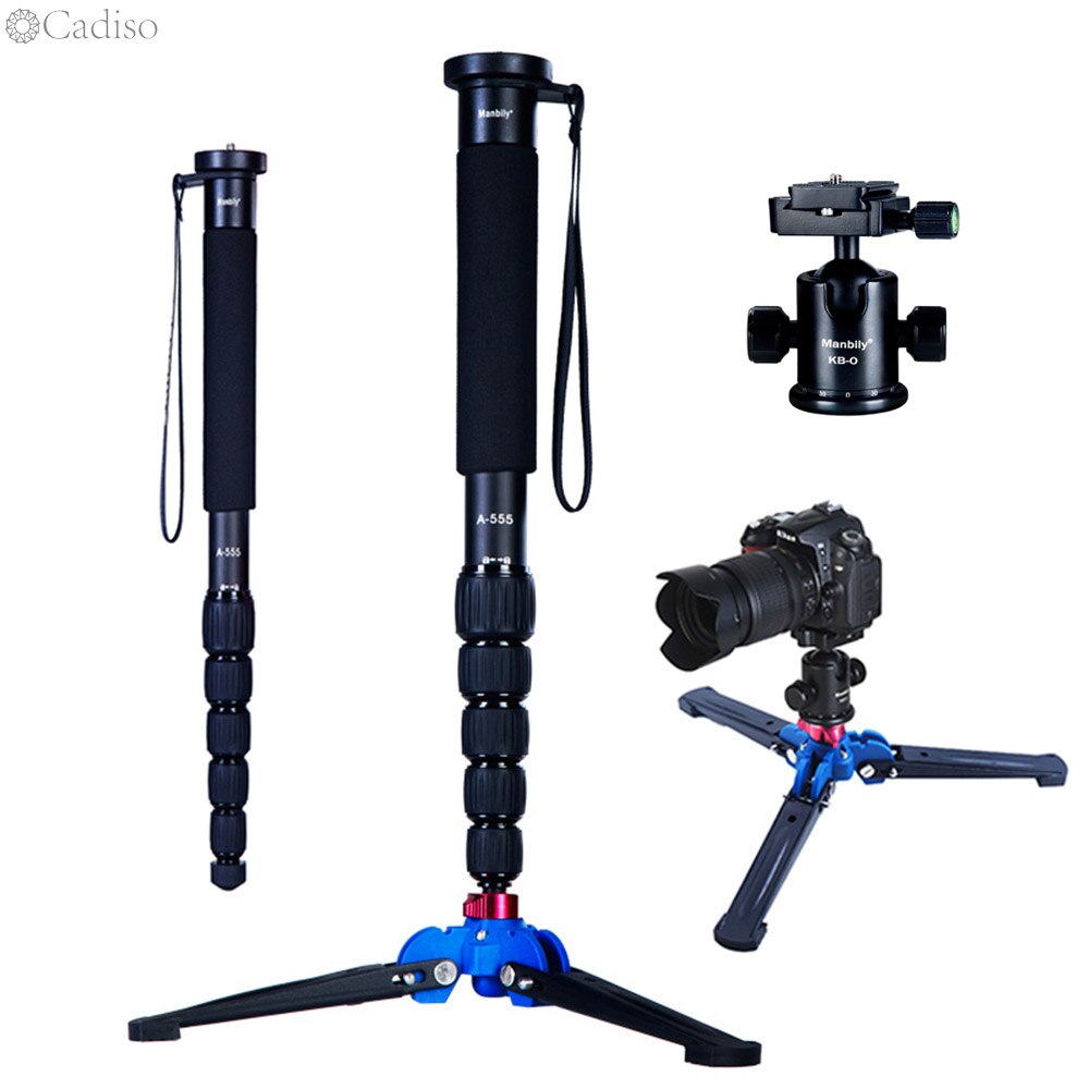 Cadiso Manbily A-555 160cm 63inch Aluminum Travel Monopod Mini Tripod Unipod Stick Ball head M2 Base for DSLR Camera