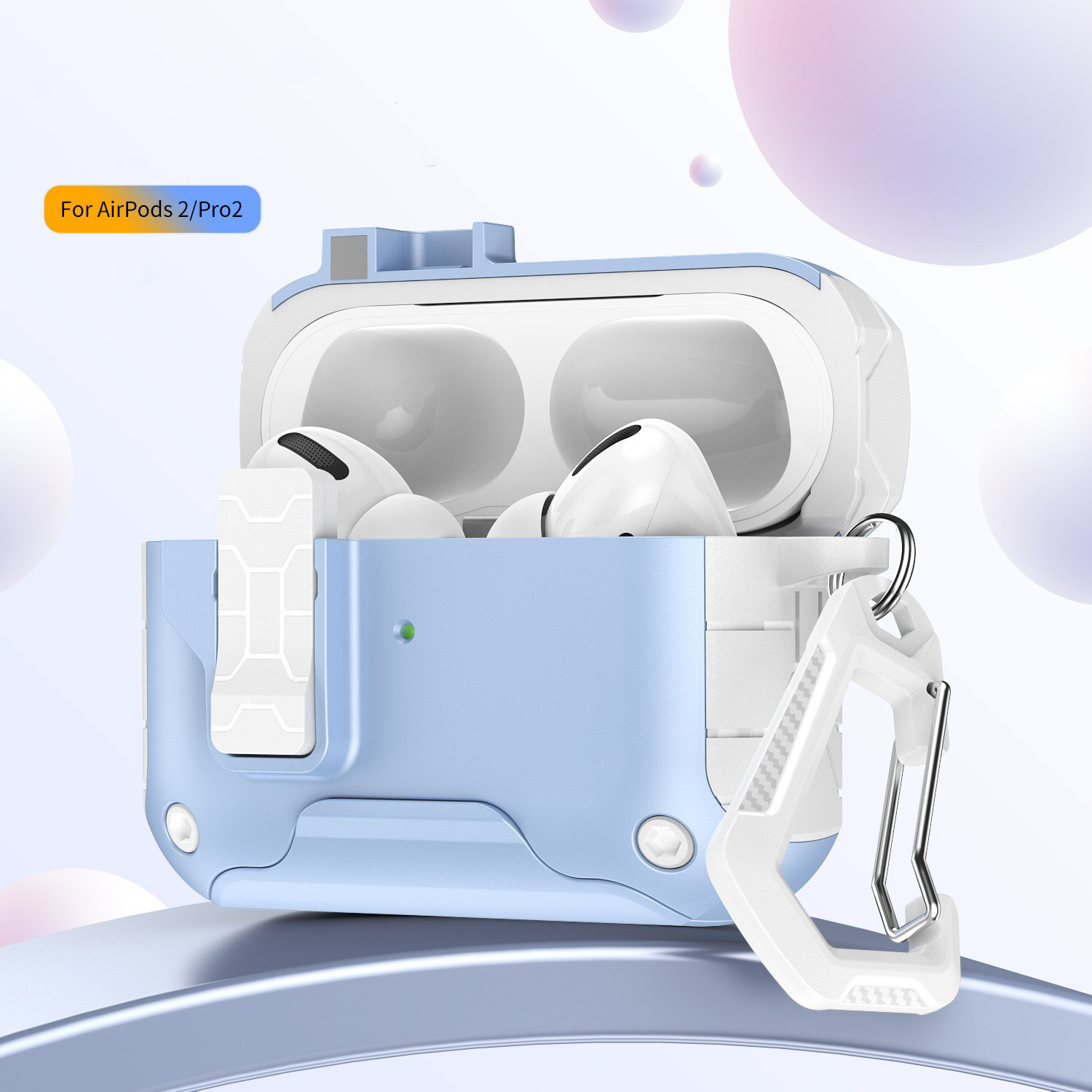 Secure Lock Clip Oortelefoon Case Cover Voor AirPods Pro 2e Generatie Schokbestendig Case Voor AirPods 4 Pro 2 Met Telefoon houder: 2XS / Donkergrijs