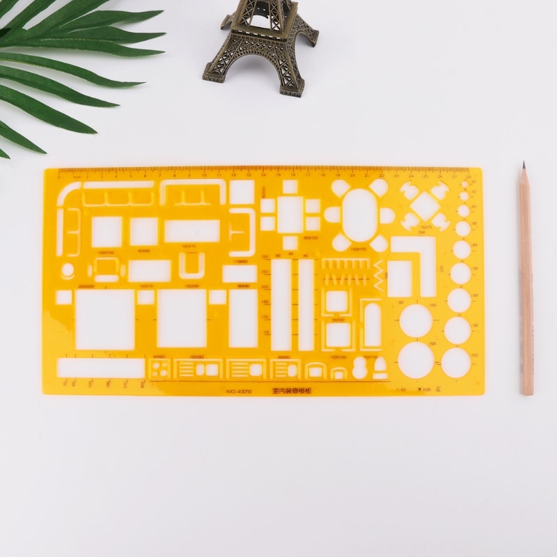 Interior Decorator Furniture Layout Architectural Template Ruler Drawing AUG-23A