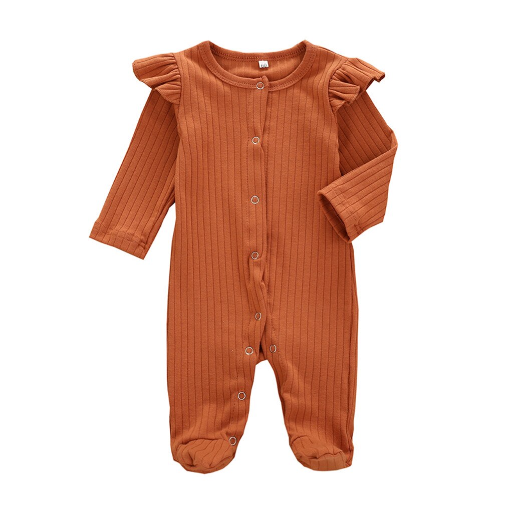 Mono de punto liso para recién nacidos, ropa de dormir, Mono: Marrón / 0-3 M