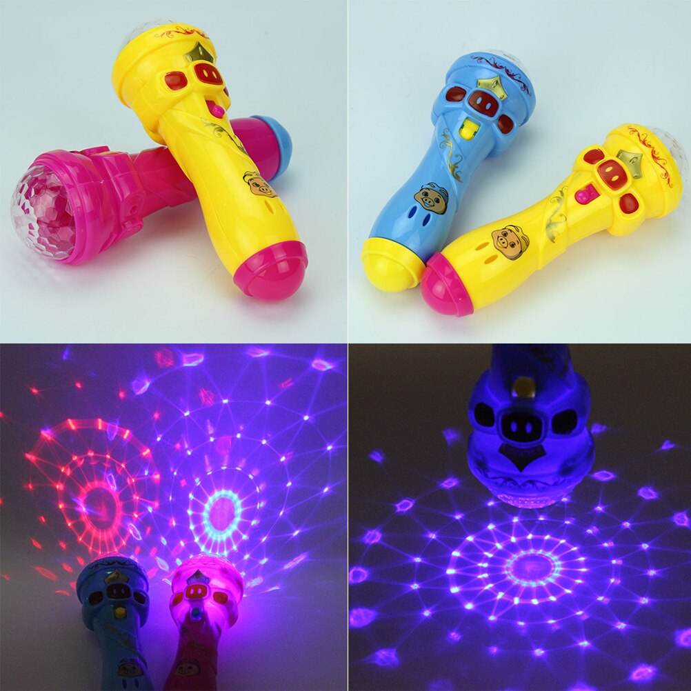 1PCS LED Blinkt Karaoke Singen Mikrofon Schwein Spielzeug Sky sterne Projektion Ball Licht Kinder Magie stick Lustige für kinder