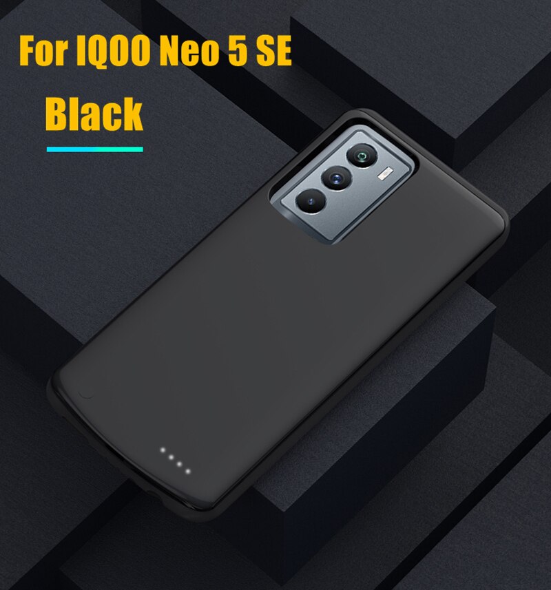 Portable Power Bank Cover For OPPO IQOO Neo 5 5S 5 SE Smart Battery Cases 6800mAh Externel Battery Powerbank Charging Cover Case: Dark Grey