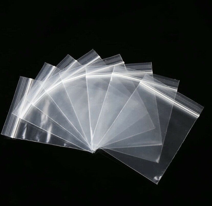 100Pcs Small Clear Plastic Bag Food Packaging Pouches Grip Self Seal Resealable Baggies Baggy Home Storage Bags