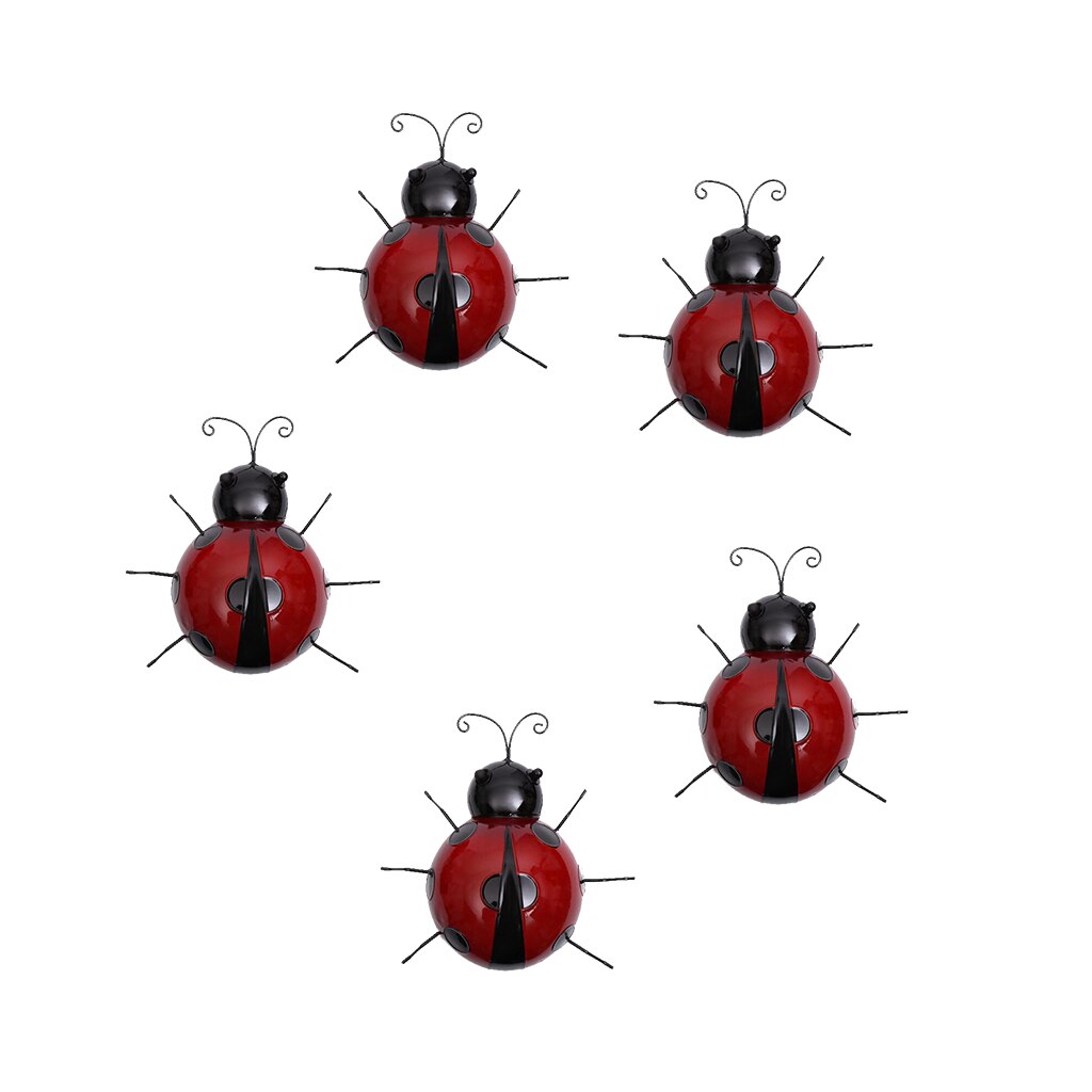 Metal Wall Decor, Wall Art, Wall Sculpture, Ladybug, 5PCS, 10cm