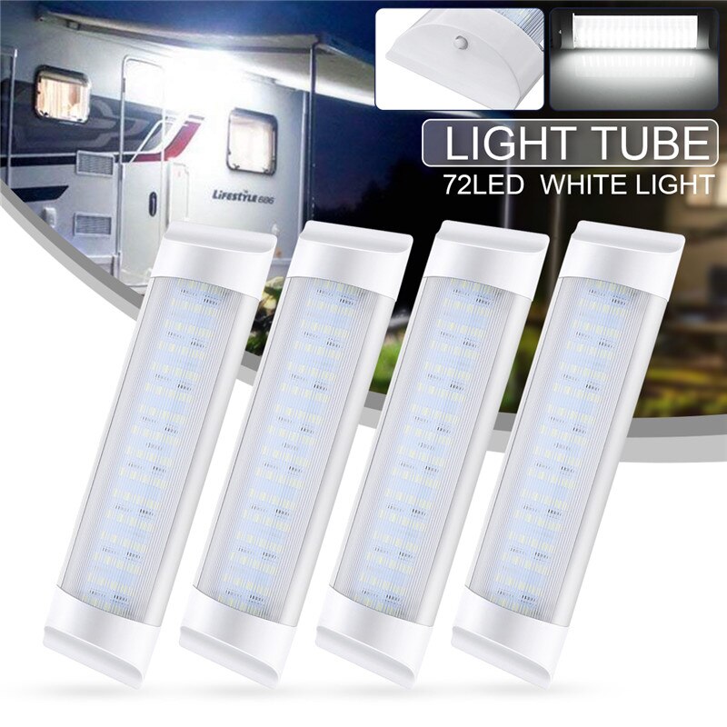 1/2/4PCS 24V 72 LED Light Bar Ceiling Lamp with Switch For Caravan RV Marine Boat Yacht Camping Car Motorhome Trailer
