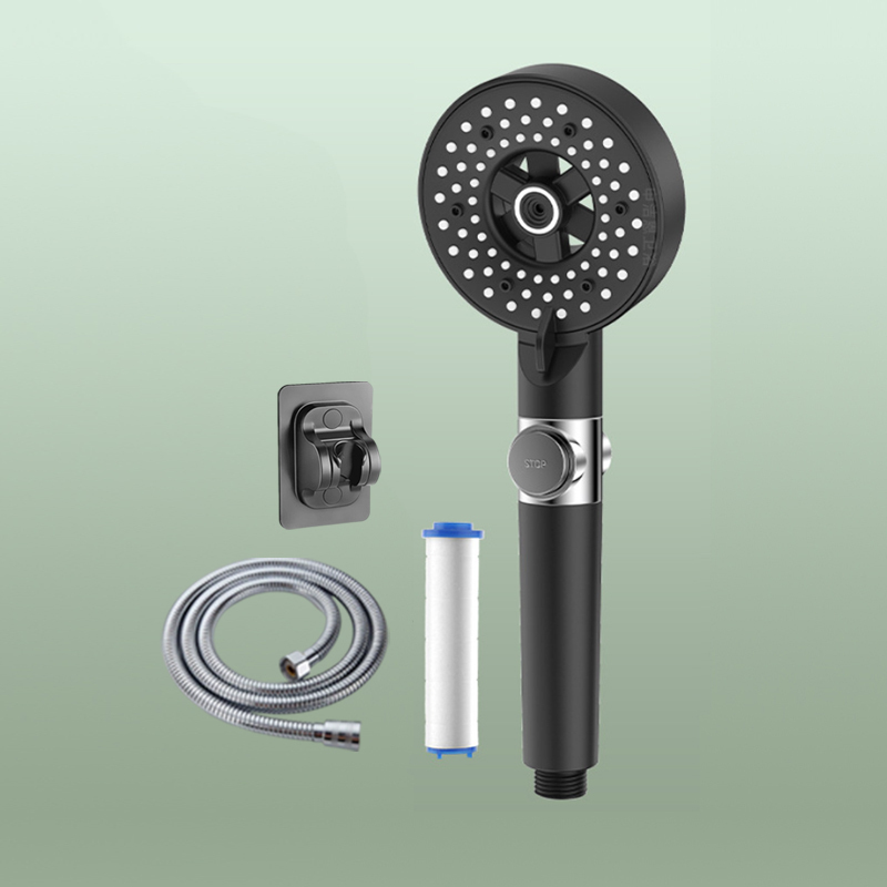 Household Super Shower Set Dechlorinating Light Luxury Booster Spray Shower Head High Pressure Bathroom Purifying Booster Spraye: light green