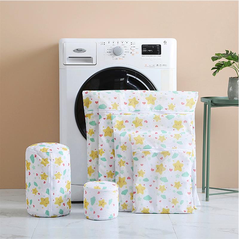 Sterren Afdrukken Machine Wassen Waszak Ondergoed Beha Sokken Waszak Polyester Mesh Wasserij Organisator Voor Vuile Kleren