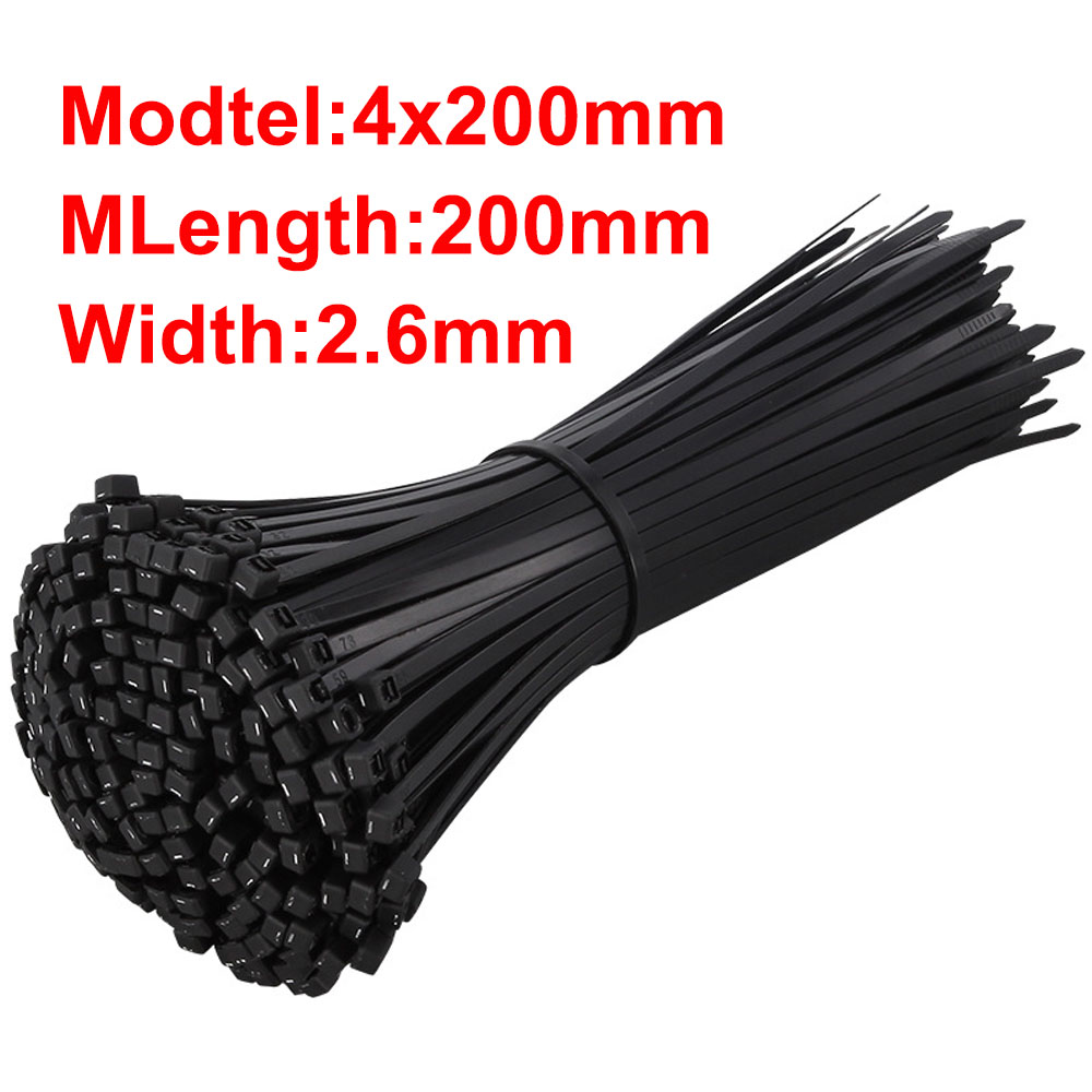 100PCS/Bag Self-locking Plastic Nylon Cable Ties Garden Industrial Assorted Fastening Ring Plant Fasten Organiser Cable Zip Ties: H-100PCS