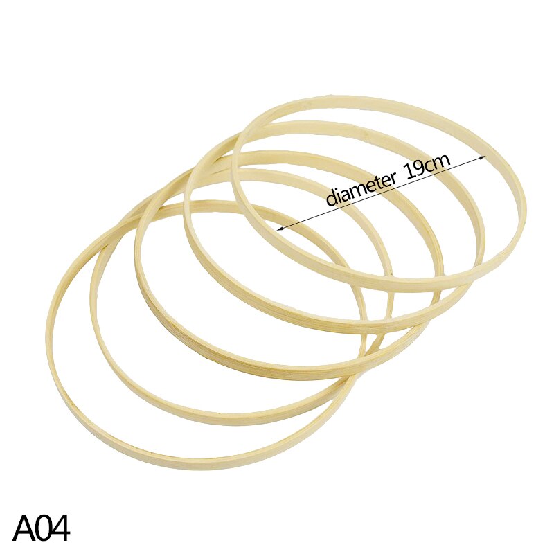 5Pcs Wooden Bamboo Floral Hoop Wreath DIY Macrame Craft Wall Hanging Hoop Ring For Christmas Easter Wedding Party Decoration: A04-19CM