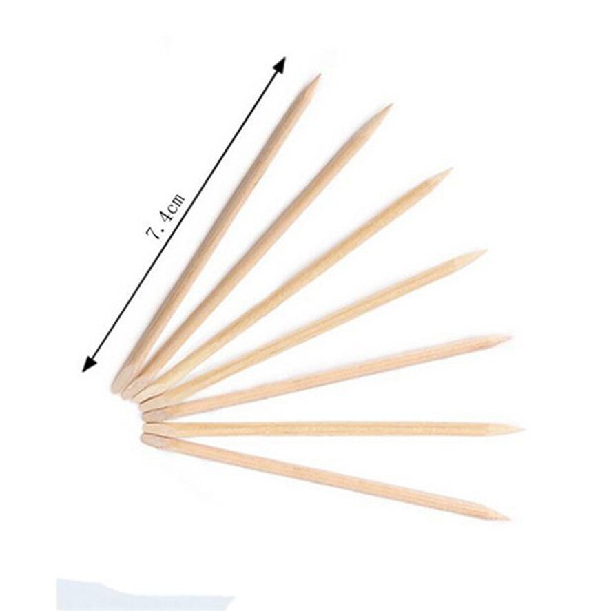 Diy houten nagelriemduwer 100 stuks oranje houten stokjes nagelkunst nagelriemduwer remover pedicure manicure tool nagels tool 0812#30