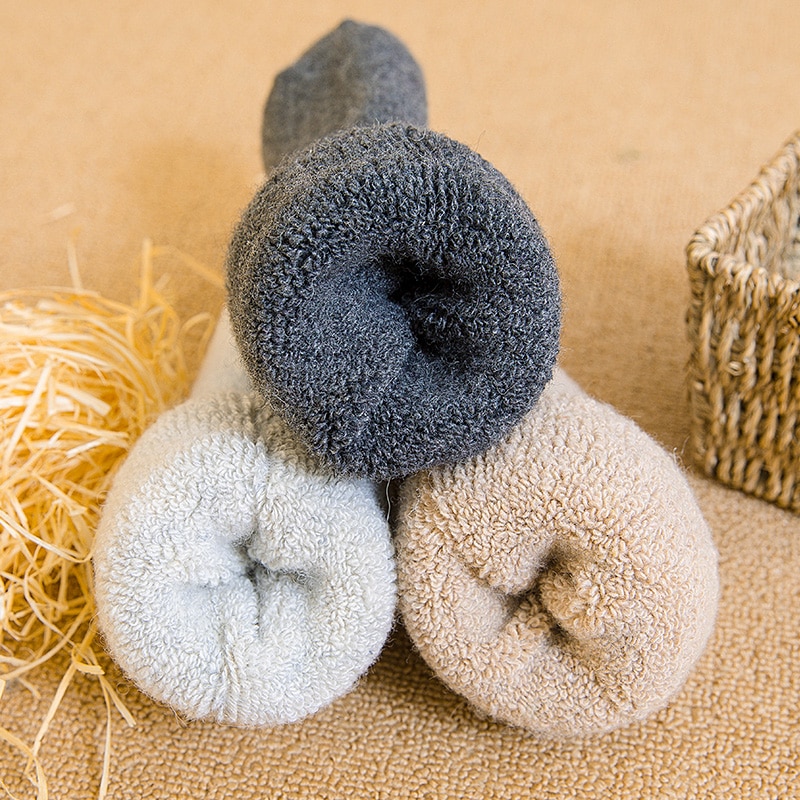Style Real Woolen Thick Kids Socks Winter Soft Warm Baby Thermal Floor Socks Boy Girl Children Socks WZ02
