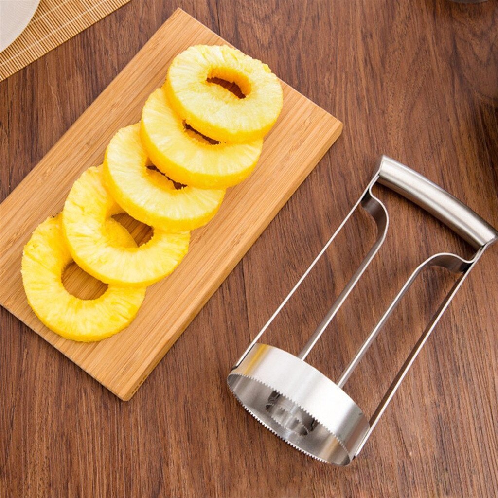 Rustfrit stål ananas udskærer køkken essentiel ring kile udskæring kerneboring skærer skræller køkken holdbare gadgets