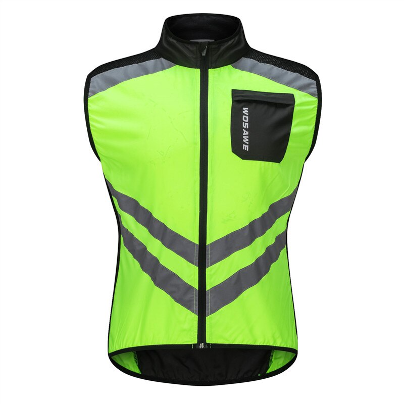 WOSAWE Reflective Vest Motorcycle Sports Team Uniform Motorbike Off-road Riding Clothing Warning High Visibility Safety Vest: Green / XXL