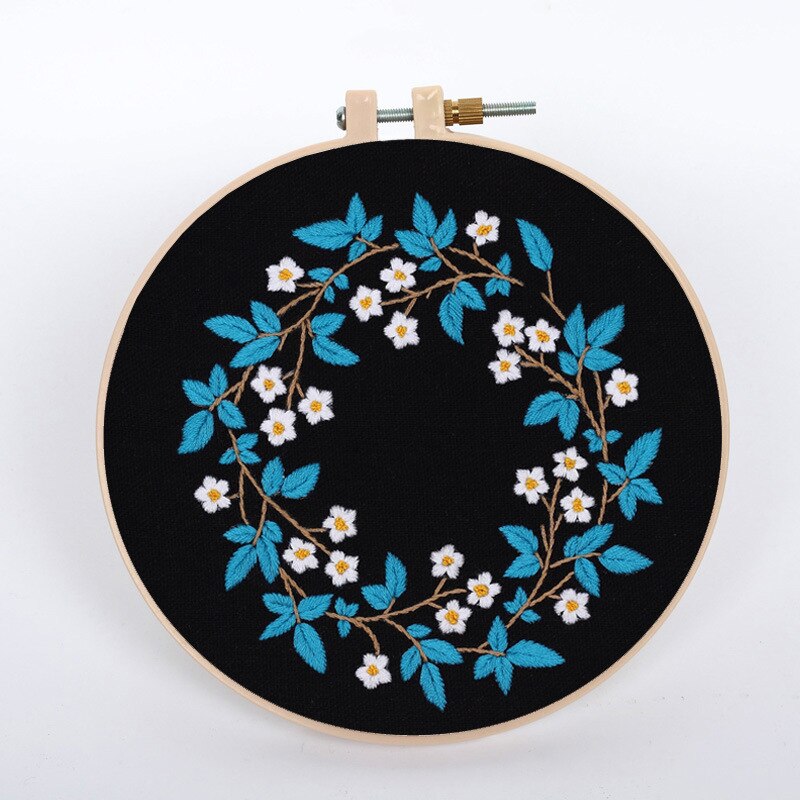 Diy Handwerk Borduurwerk Kit Met Frame Voor Beginner Kruissteek Patroon Gedrukt Handwerken Naaien Art Craft Home Decor: B / 20cm plastic hoop