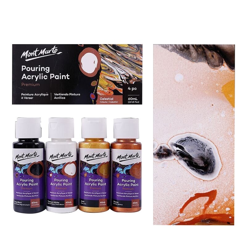 60ML Pigment Acrylic Paint Set Fluid Marbling Paint Acrylic Pouring Medium Drawing Tool For Artist DIY Art Supplies