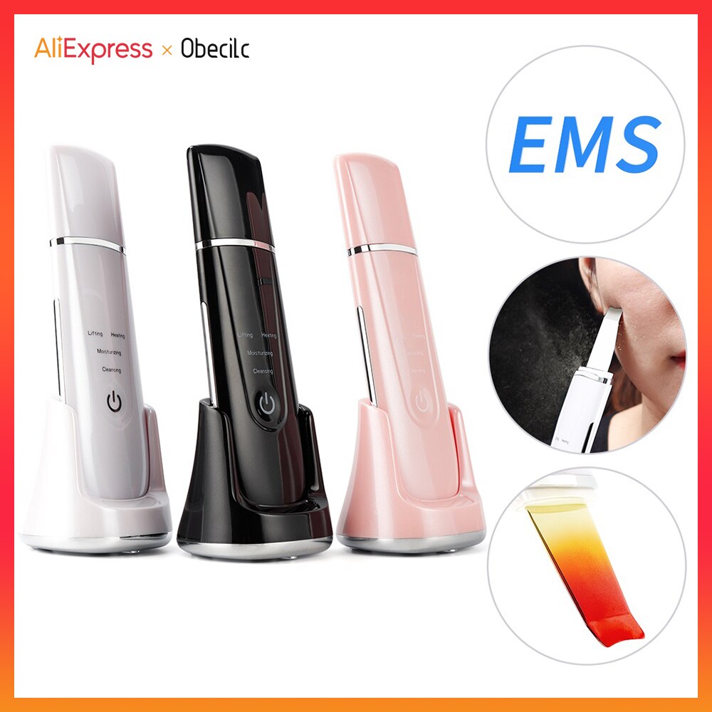 4 tryby ultradźwiękowy skruber skóry ems ogrzewanie twarzy dokładne czyszczenie peeling łopata skóra nawilżająca promuj wchłanianie odżywiania