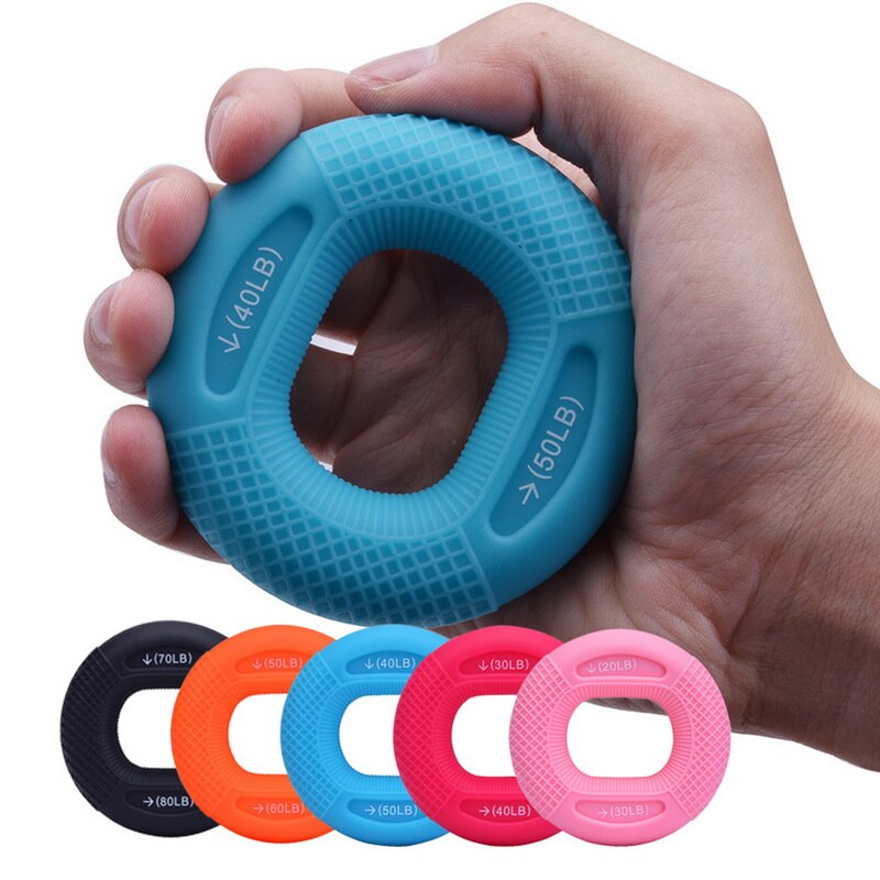 Silicone Adjustable Hand Grip 20-80LB Gripping Ring Finger Forearm Trainer Carpal Expander Muscle Workout Exercise Gym Fitness