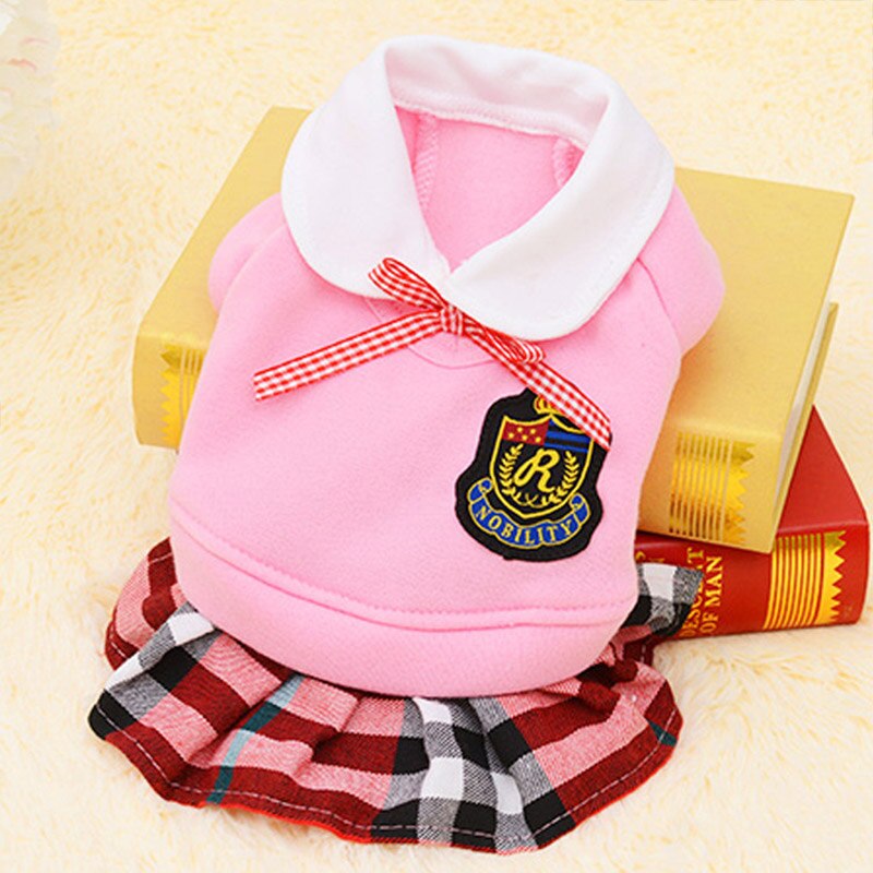 Couple Pets Dogs Clothing Bulldog Chihuahua Puppy Outfit Dog Uniform Dog Costume Formal Pet Clothes For Dogs Cat Pug Ropa Perro: Pink Dress / L