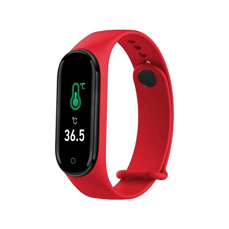 Bingofit M4 Pro Smart Wirstband Hartslagmeter Fitness Activiteit Tracker Waterdichte Smartband Temperatuur: red