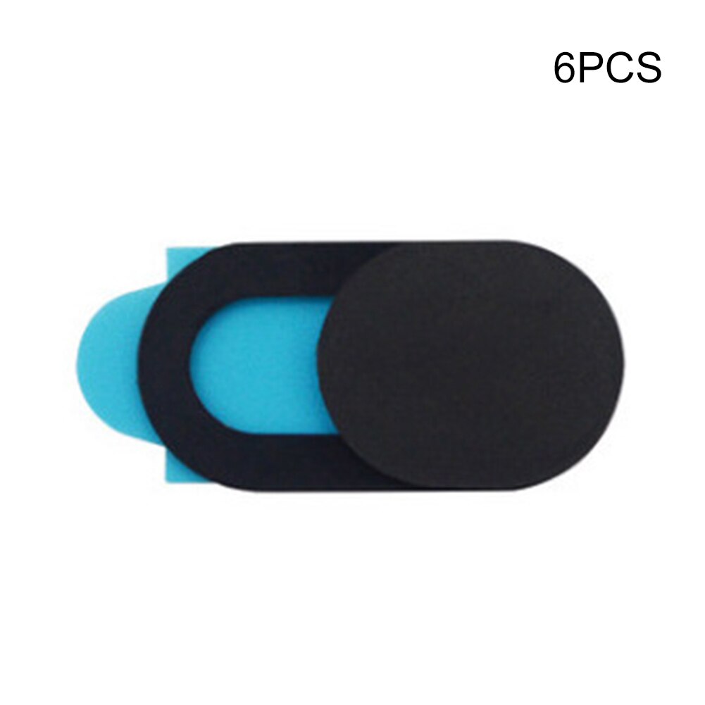 3/6Pcs Webcam Cover Slide Ultra Dunne Laptop Camera Cover Slide Blocker Voor Computer Pc Tablet Camera Mobiele telefoon EM88: Black 6pcs