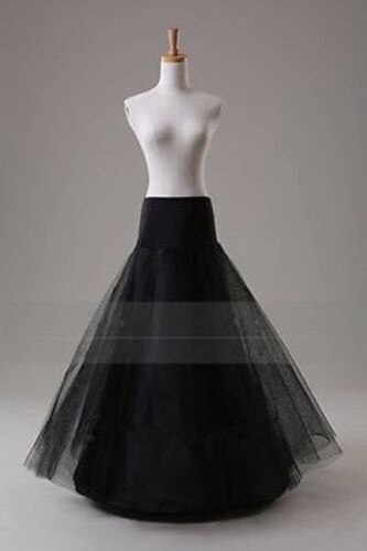 Neu A-Linie 1 Ringe Brautkleid Petticoat Reifrock Unterrock Party Schwarz Gotik: black