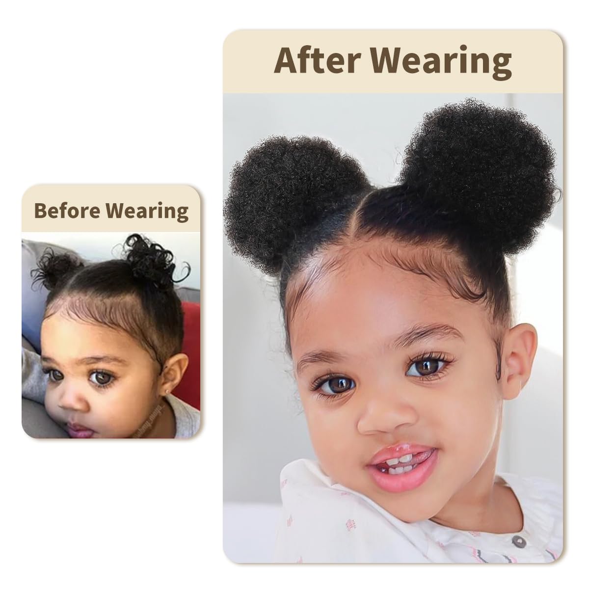 Synthetic 1PCS Kids Ponytail Afro Puff Ponytail for Girls Kids Kinky Curly Hair Updo Donut Chignon Children Small Size Hair Buns