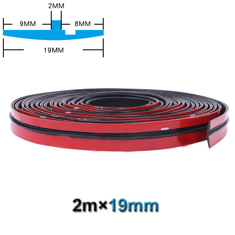 Sellador de parabrisas delantero y trasero de coche, pegatina de goma, techo solar, ventana Triangular, tira sellada, accesorio embellecedor: 2mx19mm