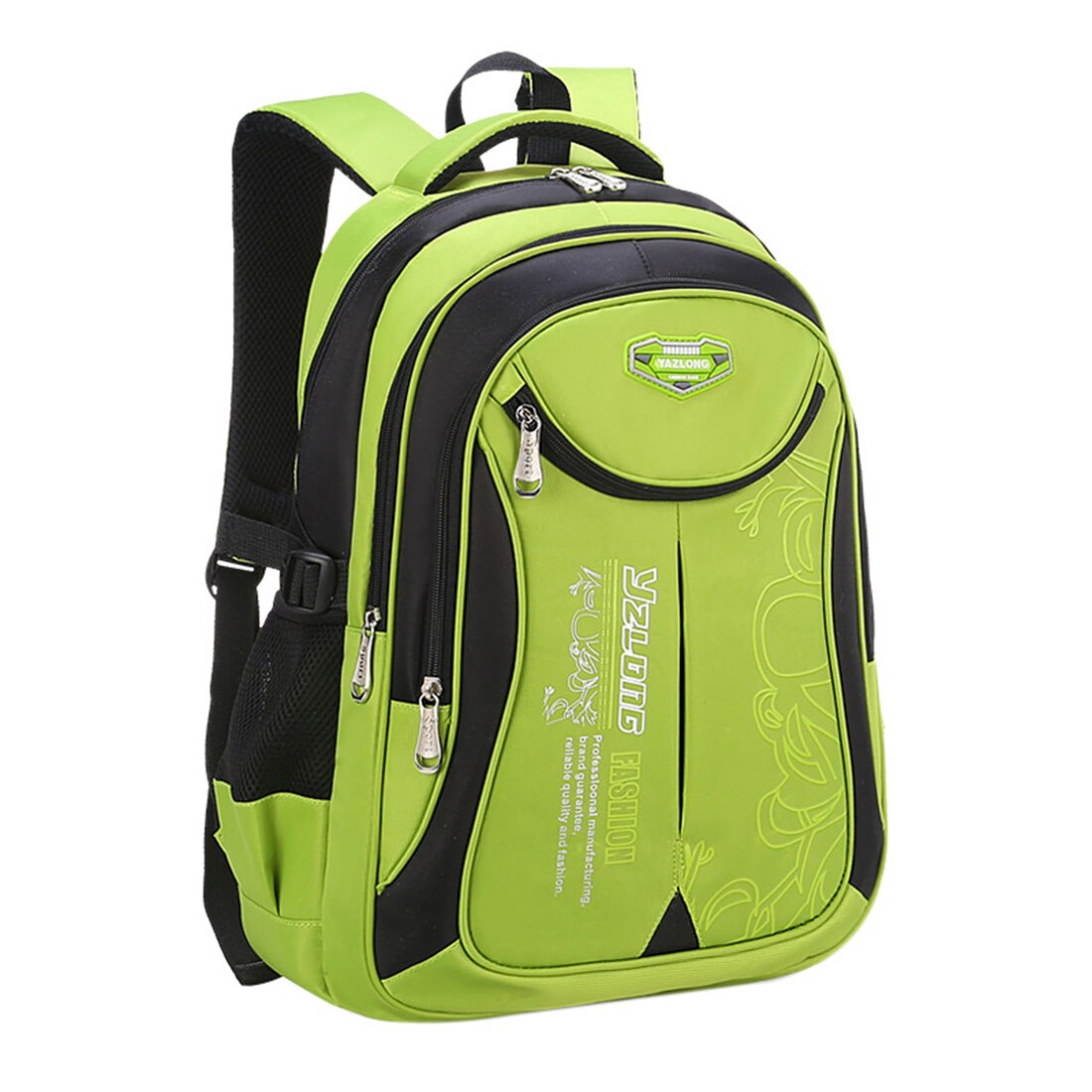 Primary Students Schoolbag Big Capacity Children Backpack Bag Reduce the Burden of Books Waterproof Pack for Teenager Girls Boys: Green M