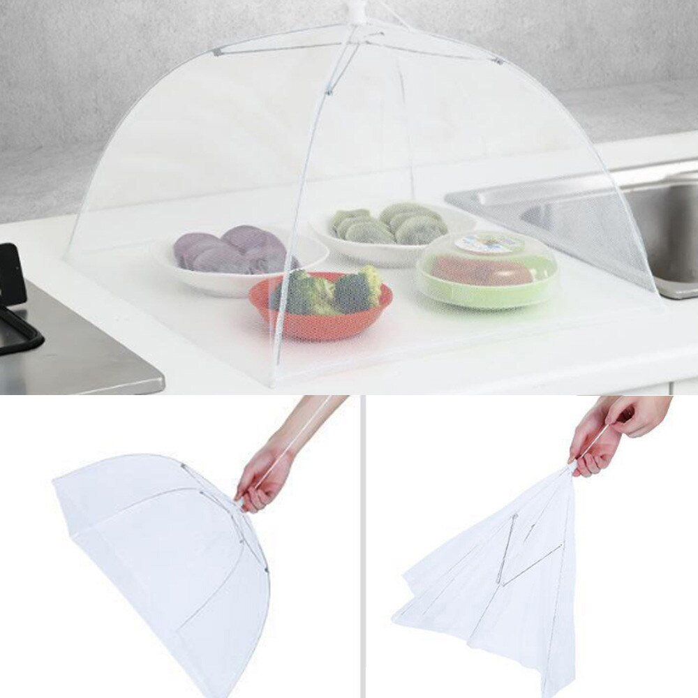 1PC plegable comida cubre pop grande-de malla de mosquitos cocina red de protección plegado paraguas cocina cubierta para platos