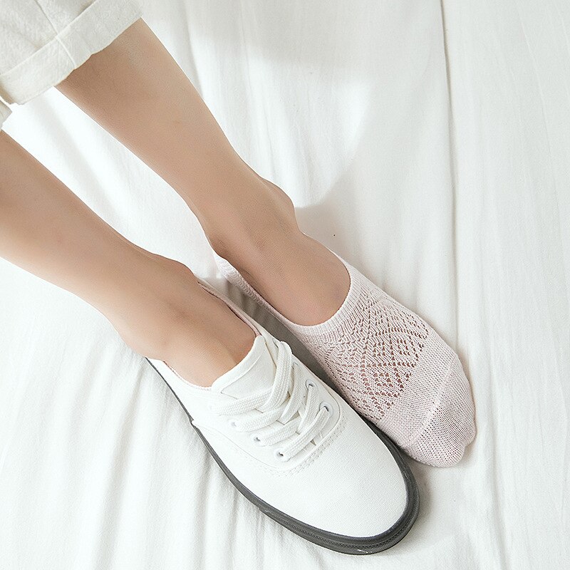 Damessokken 1 paar zomersokken zomer effen kleur holle dames zachte en schattige sokken dames mesh dunne sokken