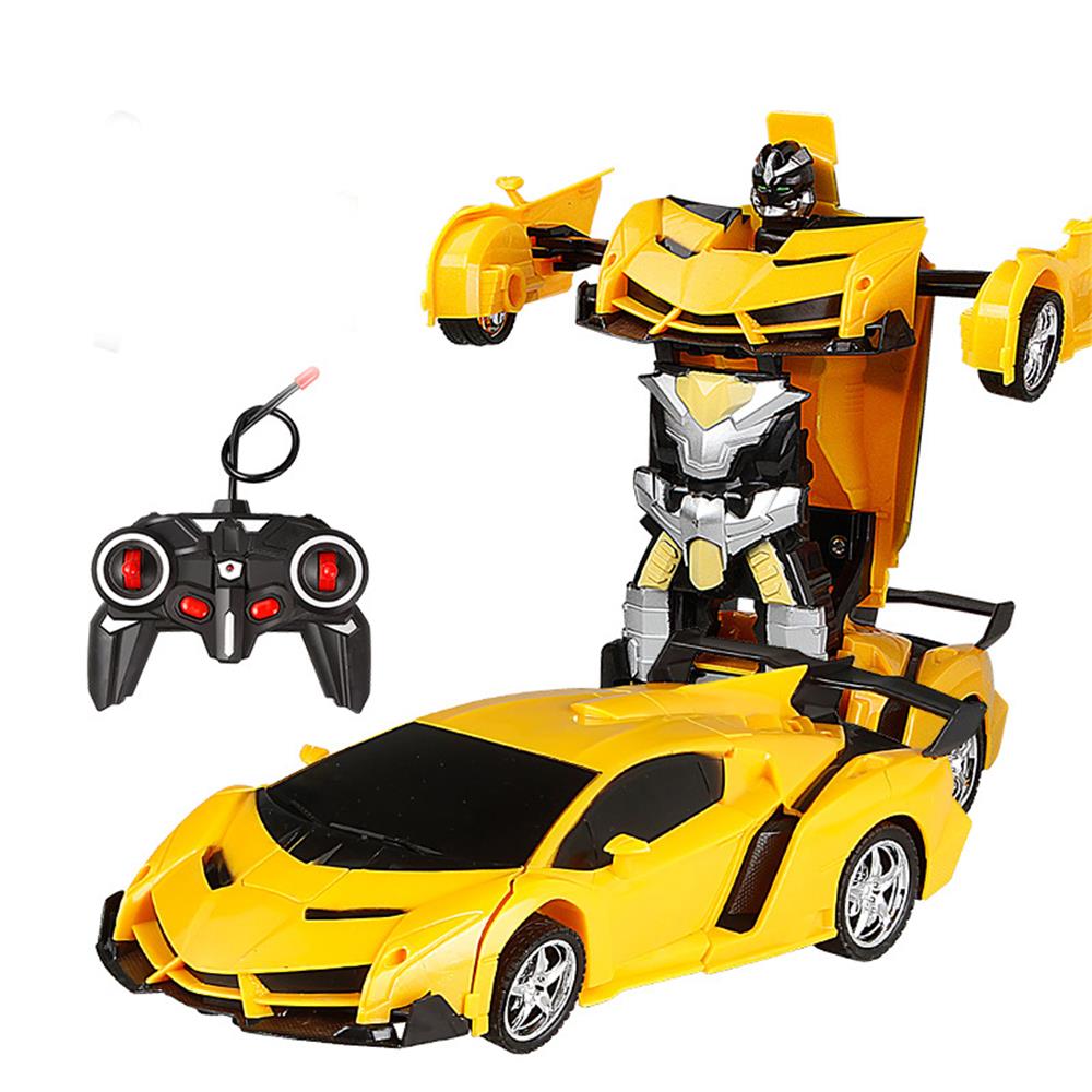 ZK20 Rc Transformator Auto 2 In 1 Auto Sport Rijden Auto 'S Schokbestendig Robot Modellen Afstandsbediening Auto Rc Voor kinderen: RC Yellow