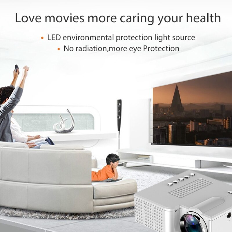 -UC28C Projector Mini Draagbare Projector Home Led Kinderen Mobiele Telefoon Projector Ondersteunt 1080P Wit