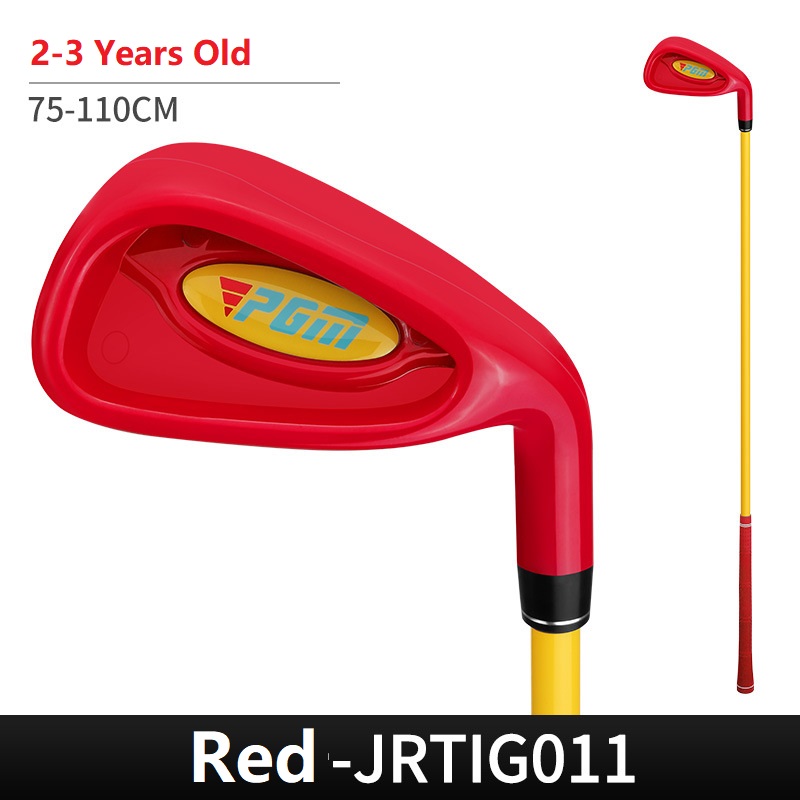 Pgm Golfclubs Kids Golf Irons Kinderen Praktijk Pole Jongens Meisjes Geen. 7 Ijzer Plastic Hoofd Ultra Light Carbon As Voor Aged 2-5: Red 2-3 Years Old