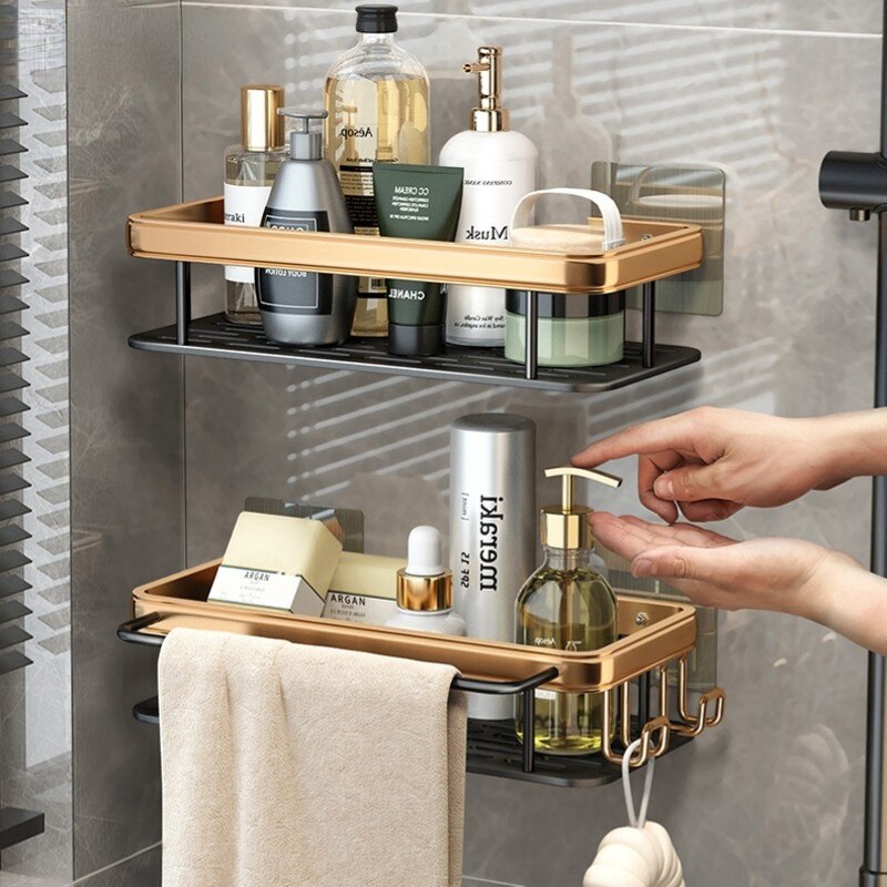 Luxury Bathroom Shelves Without Drilling RustProof... – Grandado