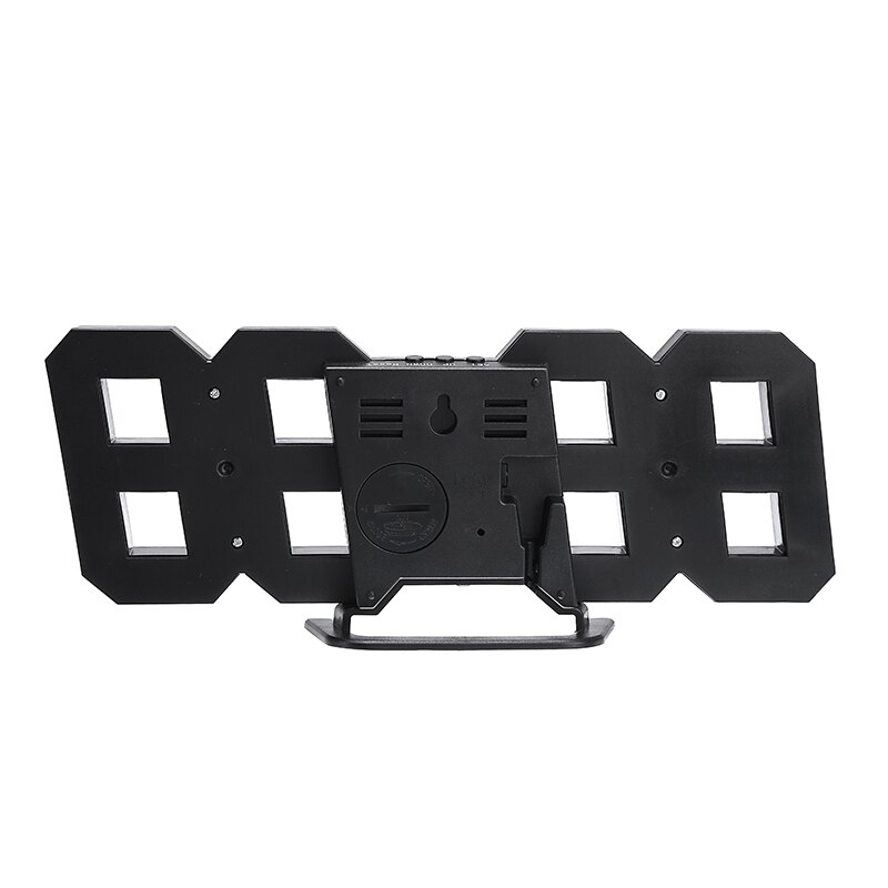 3D Black White LED Digital Clock Electronic LED Digital Voice Alarm Wall/Table Clock Timer USB Charging Temperature Function