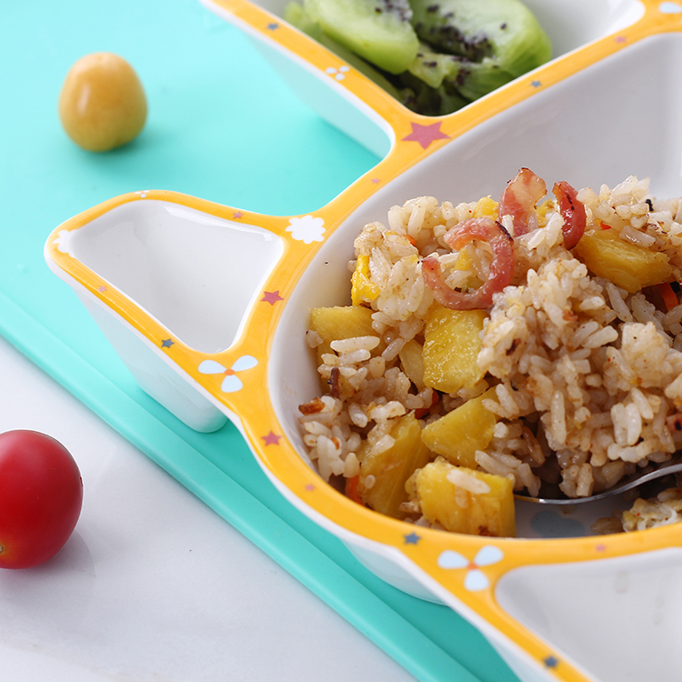 EECAMAIL – assiette colorée de style avion dessin animé, assiette de fruits et légumes, assiette de bol de riz pour enfants, vaisselle auxiliaire