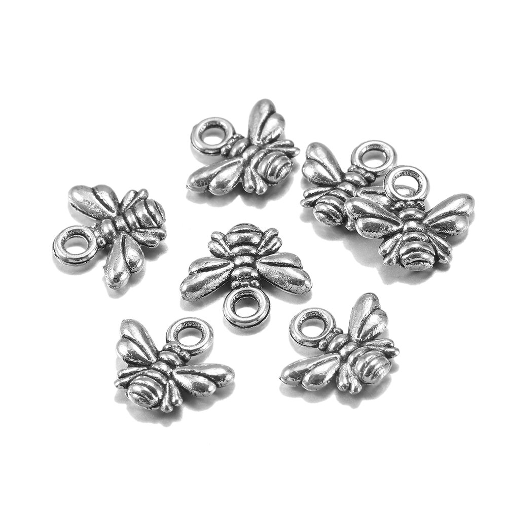 2 Antique Bronze Tone Bumblebee Charms By The Slippery Pearl - Honeybee Pendants