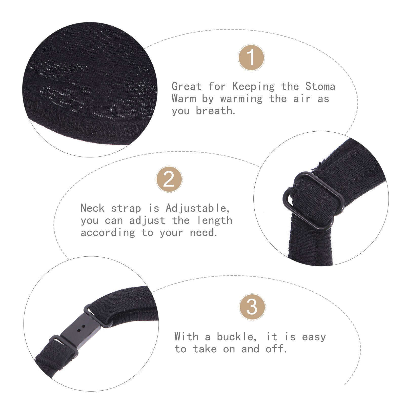 2pcs Stoma Protector Cotton Trach Shield Warm Tracheostomy Dust-proof Cover
