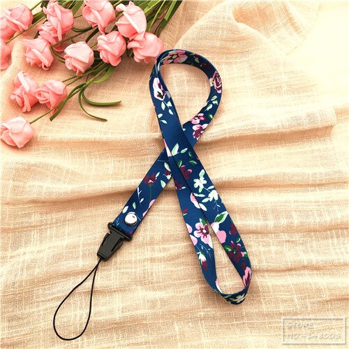 10pcs/lot Spring Scent Inspired flower lanyard neck strap usb flash drive id card Pass Gym lanyard para llaves DIY Hang Rope: J05