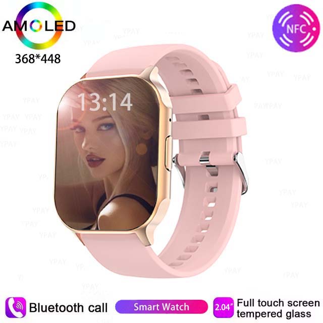 HK26 Inteligentny zegarek Mężczyźni Kobiety 2,4-calowy ekran AMOLED Bluetooth Połączenie Muzyka NFC AI Głos Niestandardowa tarcza sport zdatność naganiacz zwierza Smartwatch: zielony