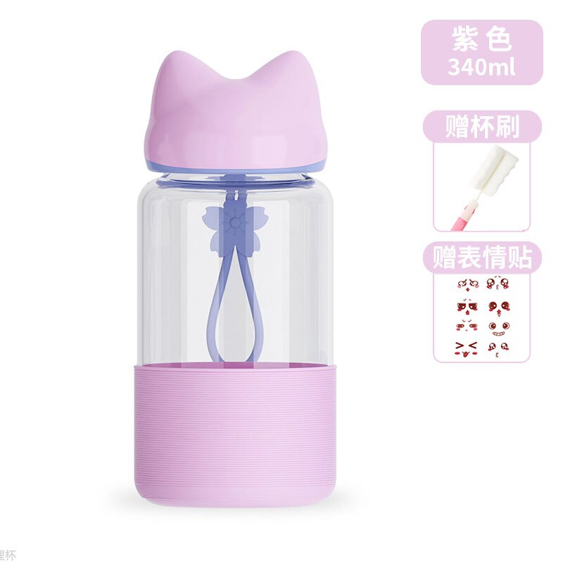 Æstetisk gennemsigtig fitness glas sød vandflaske udendørs sport sød baby is bærbar para agua drinkware  by50sp: Stil 5