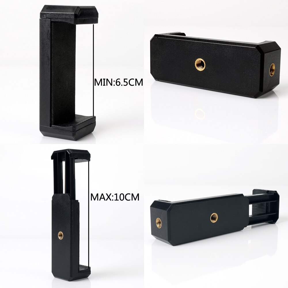 Twee-Gat Mobiele Telefoon Clip Adapter Universele Voor Statief Monopod Houder Klem Beugel Stand Houder Zwart